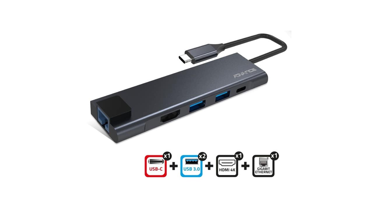 Adaptateur USB-C vers USB-C / HDMI / UB3.0 / Ethernet