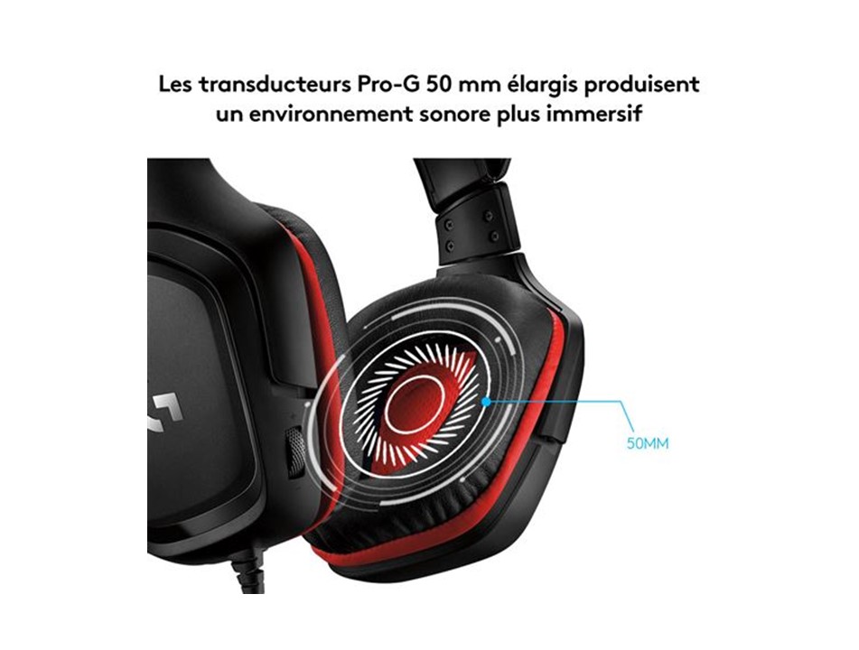 Micro-casque filaire Gaming Logitech G332 Noir
