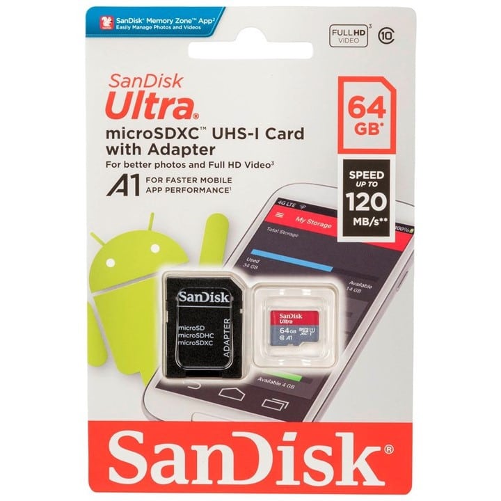 SANDISK Carte mémoire 64Go MicroSD